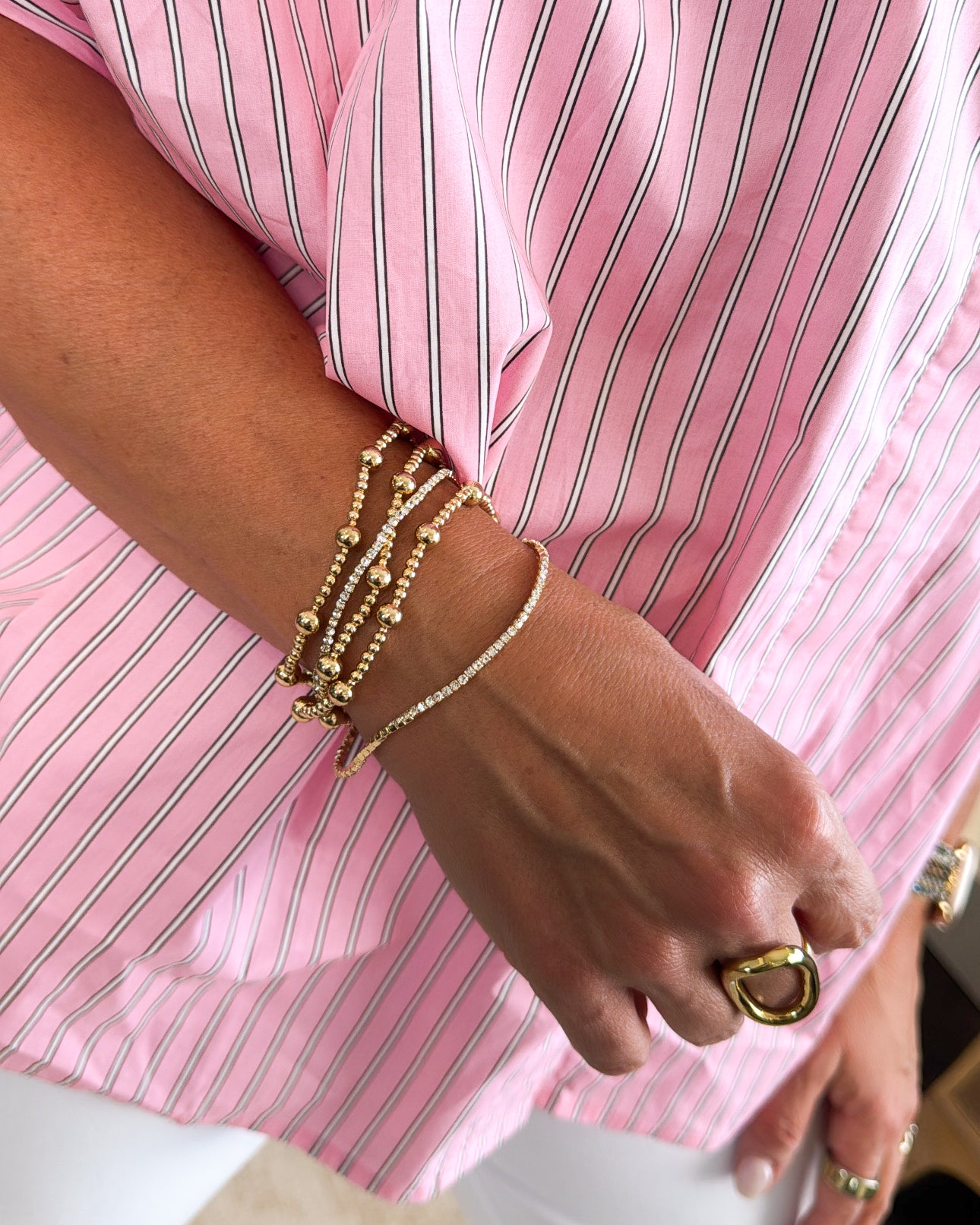 Sweet Sparkle Bead + Tennis Bracelet Set