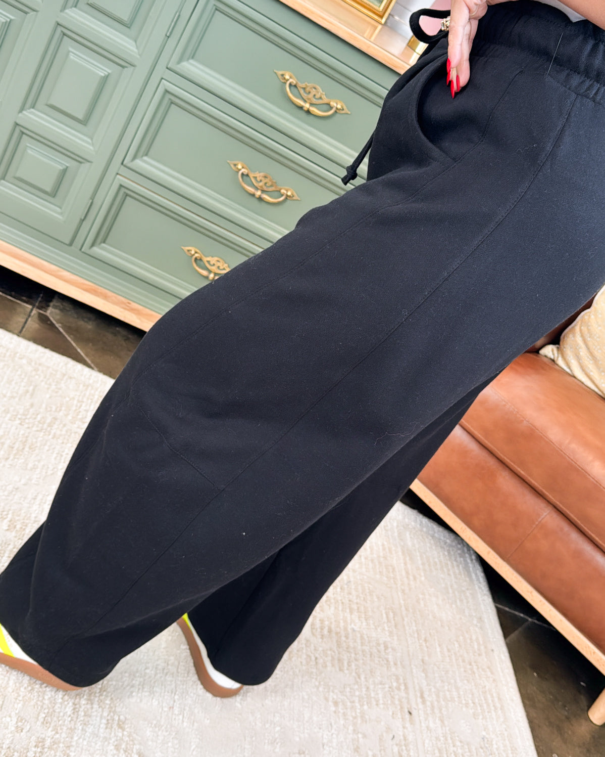 Catch My Drift Mid Rise French Terry Barrel Pants