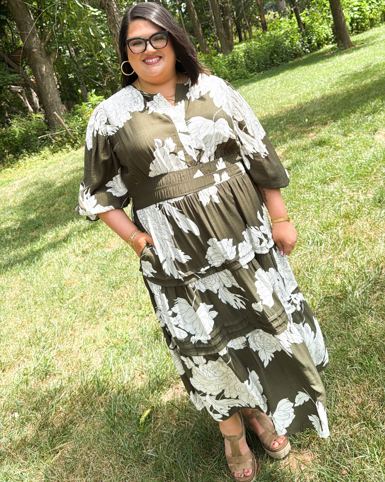 Meadowsweet Floral Tiered Midi Dress
