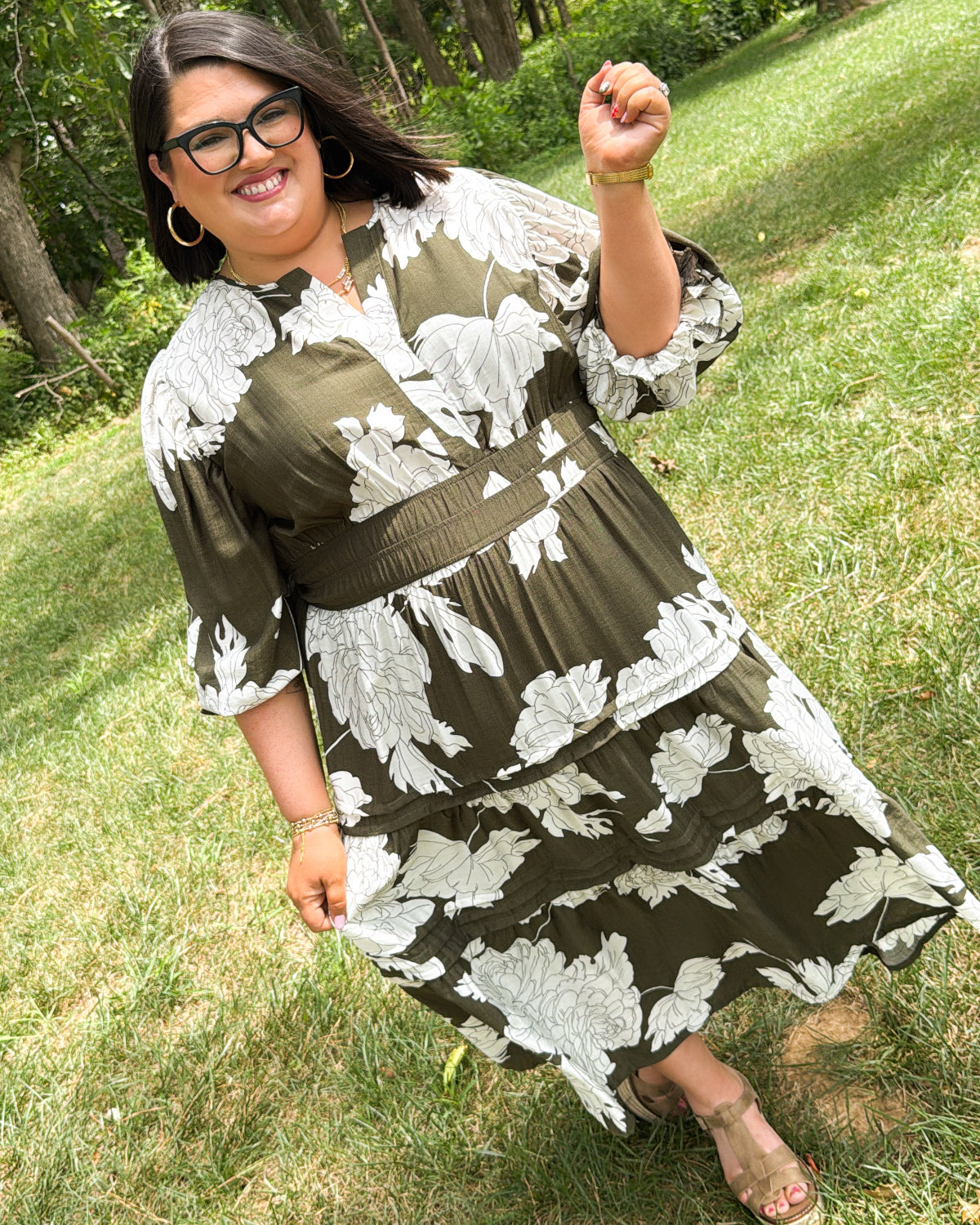 Meadowsweet Floral Tiered Midi Dress