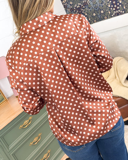 Hemingway Satin Polka Dot Blouse