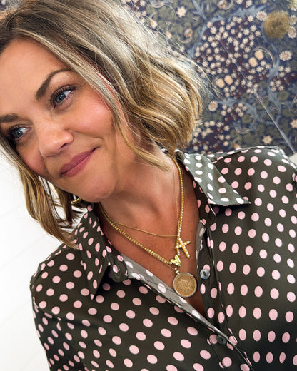 Hemingway Satin Polka Dot Blouse