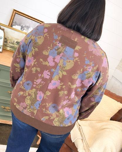 Autumn Charm Floral Mock Neck Pullover