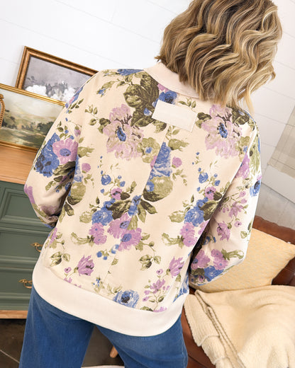 Autumn Charm Floral Mock Neck Pullover