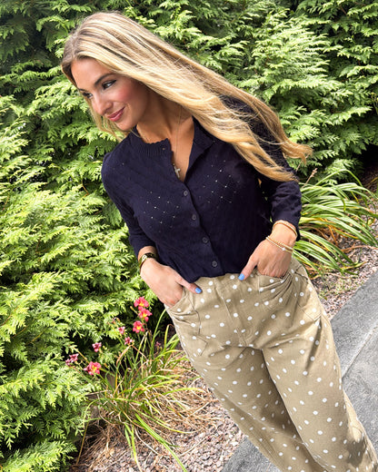 Whisper Softly Pointelle Button Up Cardigan