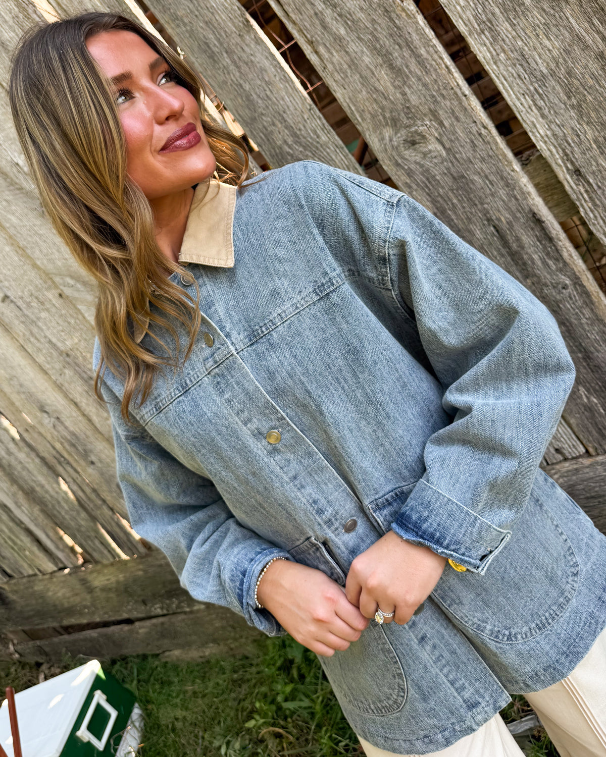 Oakley Contrast Collar Denim Barn Jacket