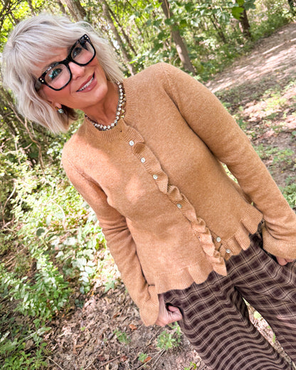 Pippa Ruffled Trim Sweater Cardigan