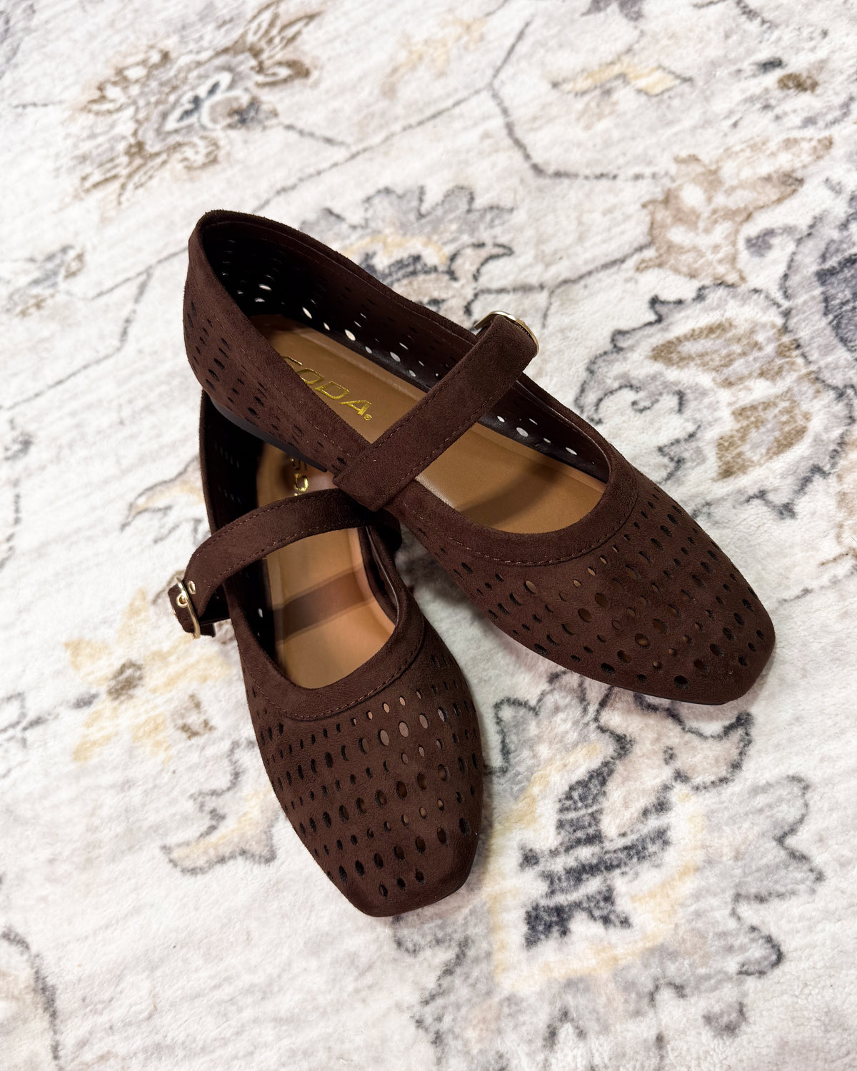 Sheila Perforated Mary Jane Flats
