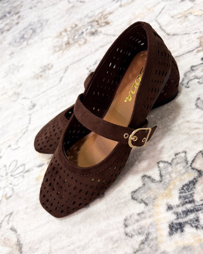 Sheila Perforated Mary Jane Flats
