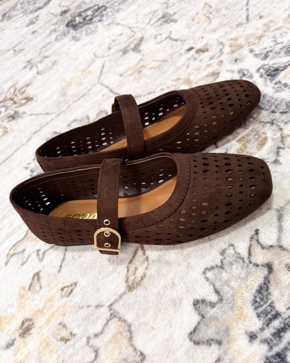 Sheila Perforated Mary Jane Flats