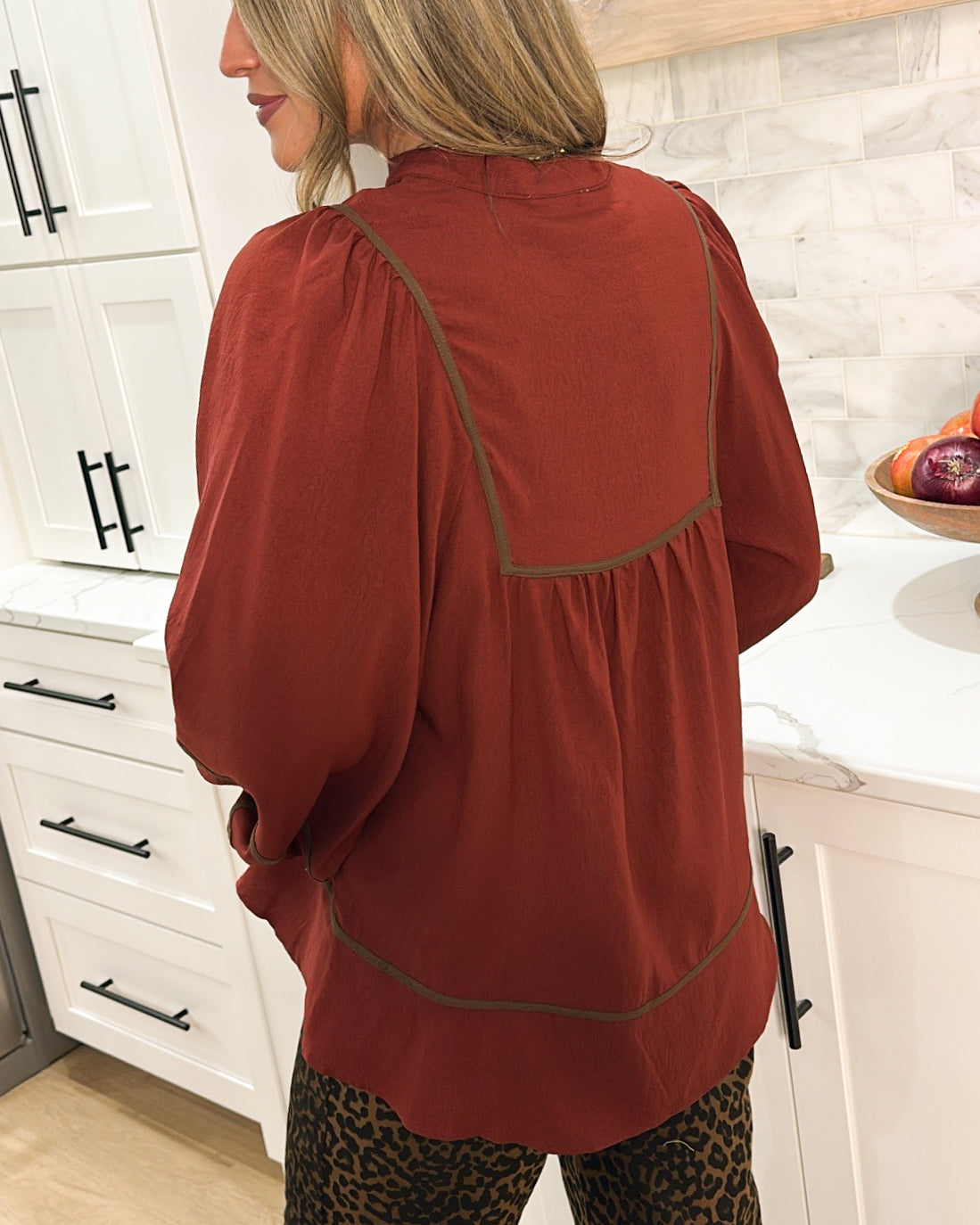 Hidden Gardens Floral Embroidered Babydoll Blouse