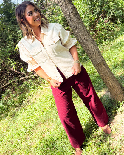 Santa Fe Corduroy Crop Wide Leg Pants