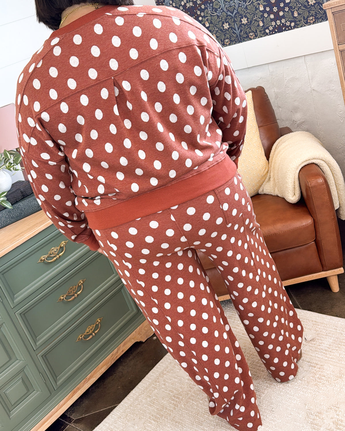 On The Spot Polka Dot Top + Pants Set