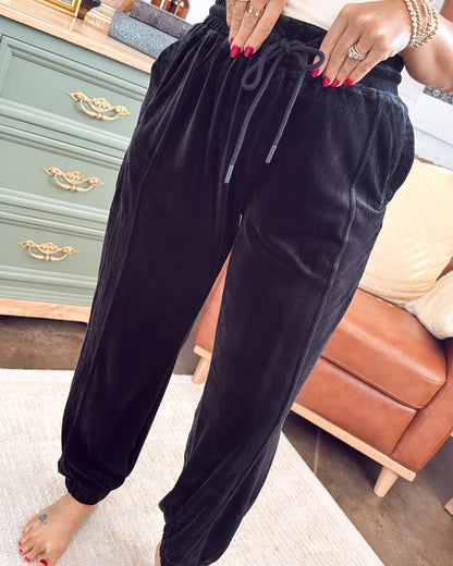 After Hours Velvet Ribbed Joggers