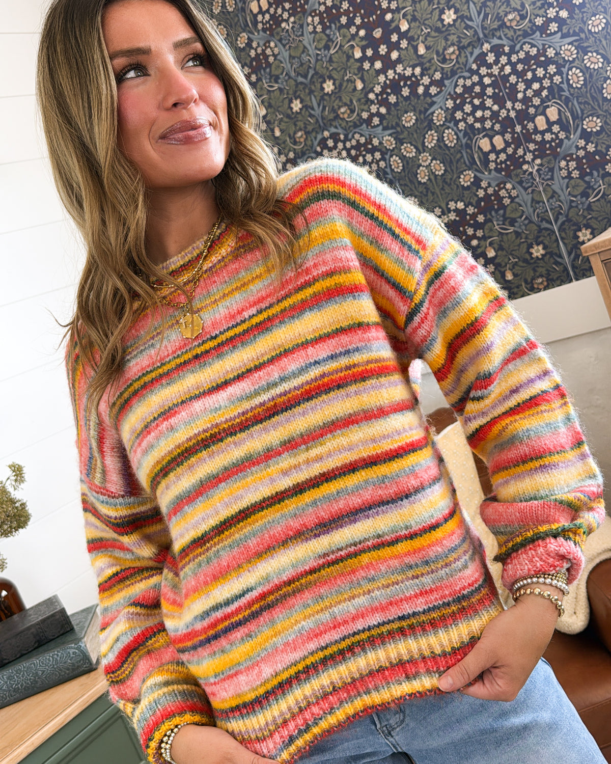 Candied Skies Multi Striped Sweater