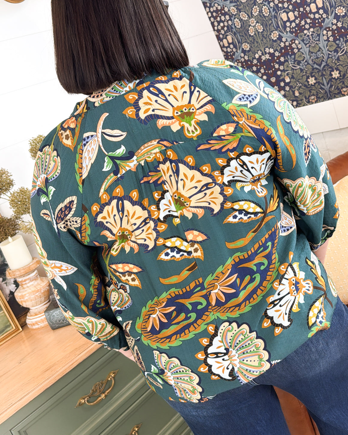 Petals In Poetry Floral Split Neck Blouse