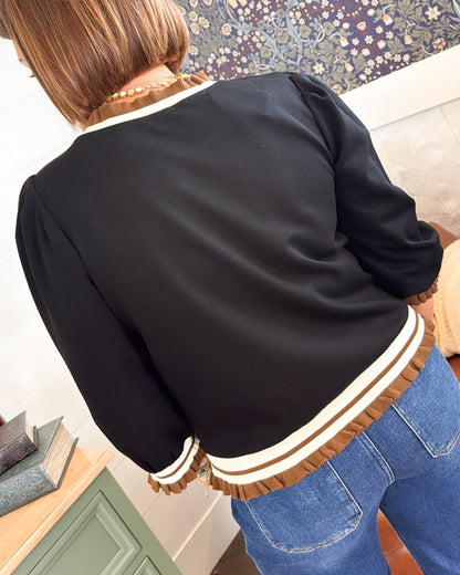 A Touch Of Envy Contrast Ruffle Edge Top
