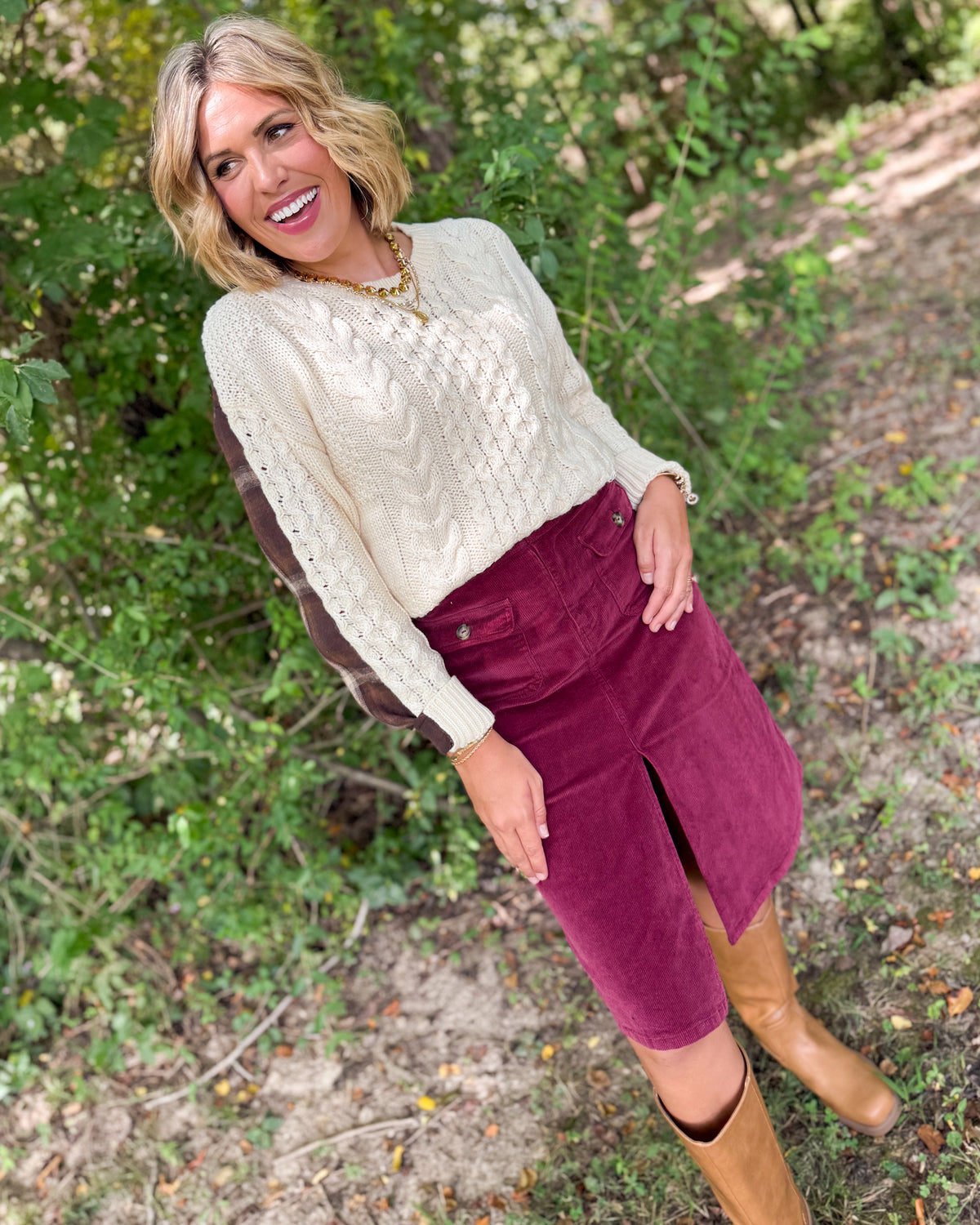 The Kensington Corduroy Midi Skirt