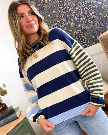 Sunday In Soho Striped Color Block Sweater