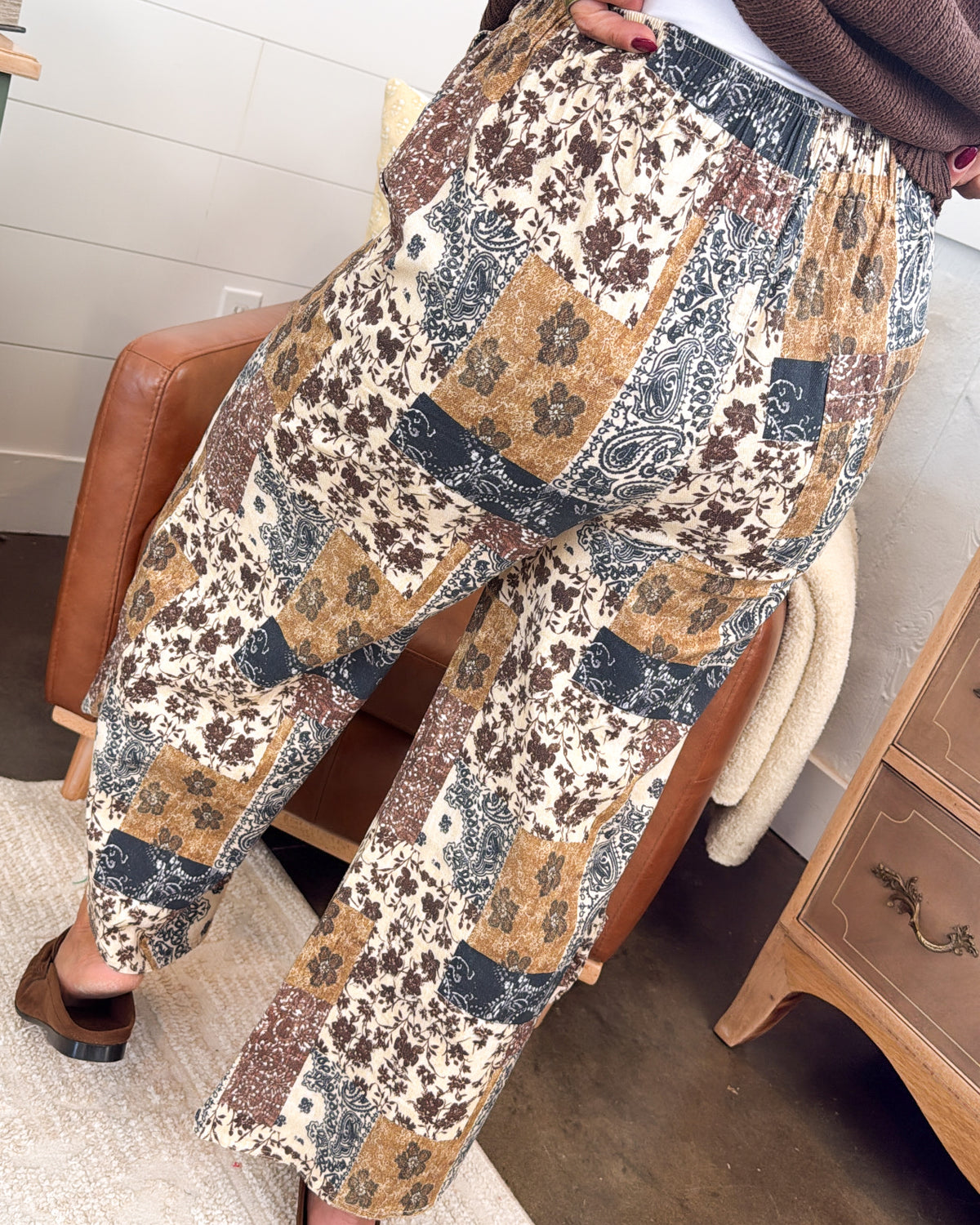Work Of Art Patchwork Tulip Hem Wide Leg Denim Pants
