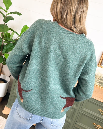 Wrapped In Love Dachsund Knit Sweater Cardigan