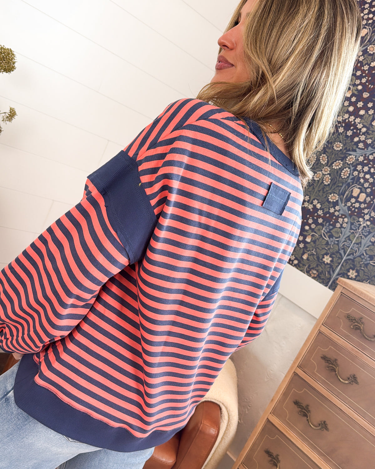 Portside In Fall Striped Pouch Pocket Top