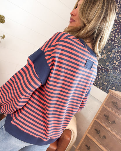 Portside In Fall Striped Pouch Pocket Top