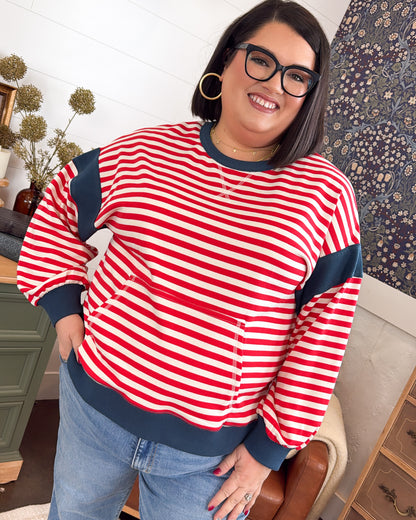 Portside In Fall Striped Pouch Pocket Top