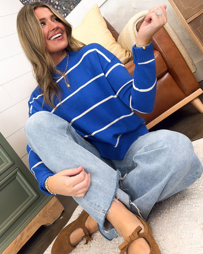 In Good Company Striped Drop Shoulder Sweater