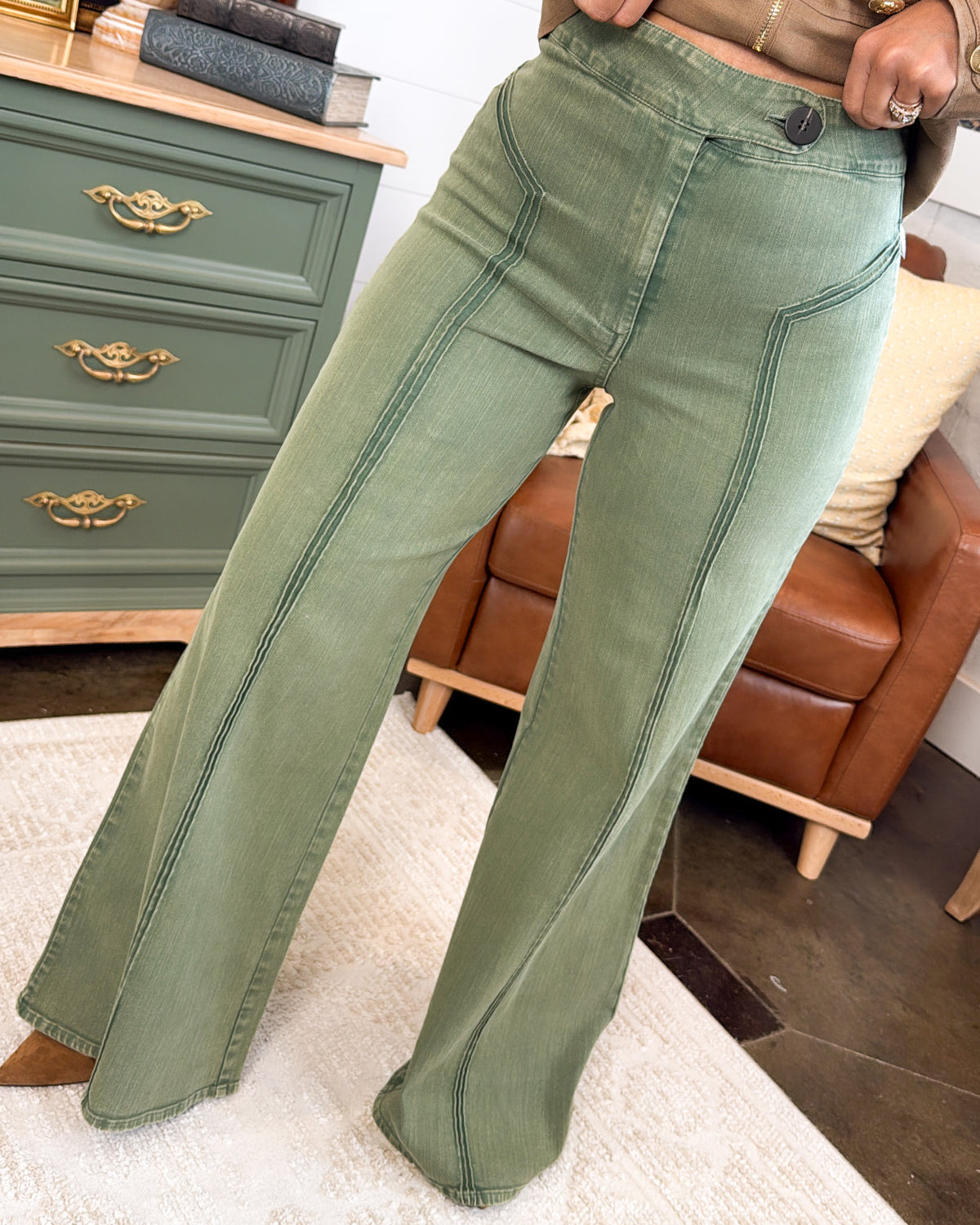 Faded Favorite Washed High Rise Wide Leg Pants