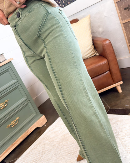 Faded Favorite Washed High Rise Wide Leg Pants