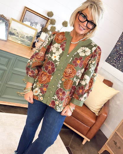 The Wildwood Floral Button Up Blouse