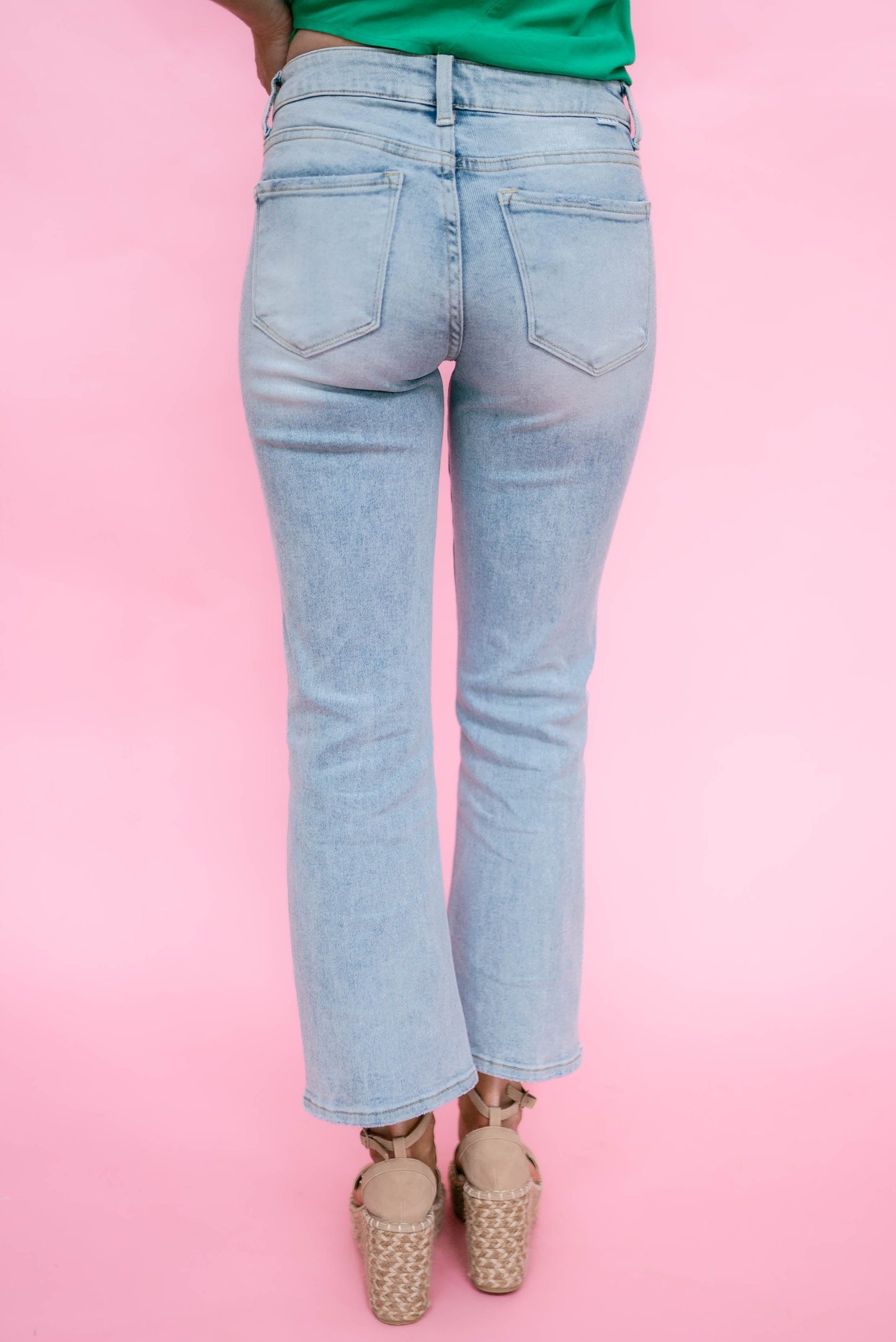 Risen Denim | Mia Mid Rise Crop Flare Jeans