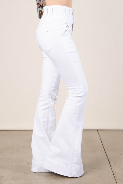 Mica Denim | Allie High Rise Belted Flare Jeans