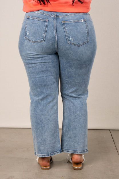 Sneak Peek Denim | Finely High Rise Crop Straight Leg Jeans (Curvy Fit)