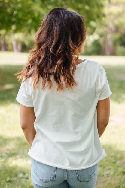 Notched Neck Pocket Tee