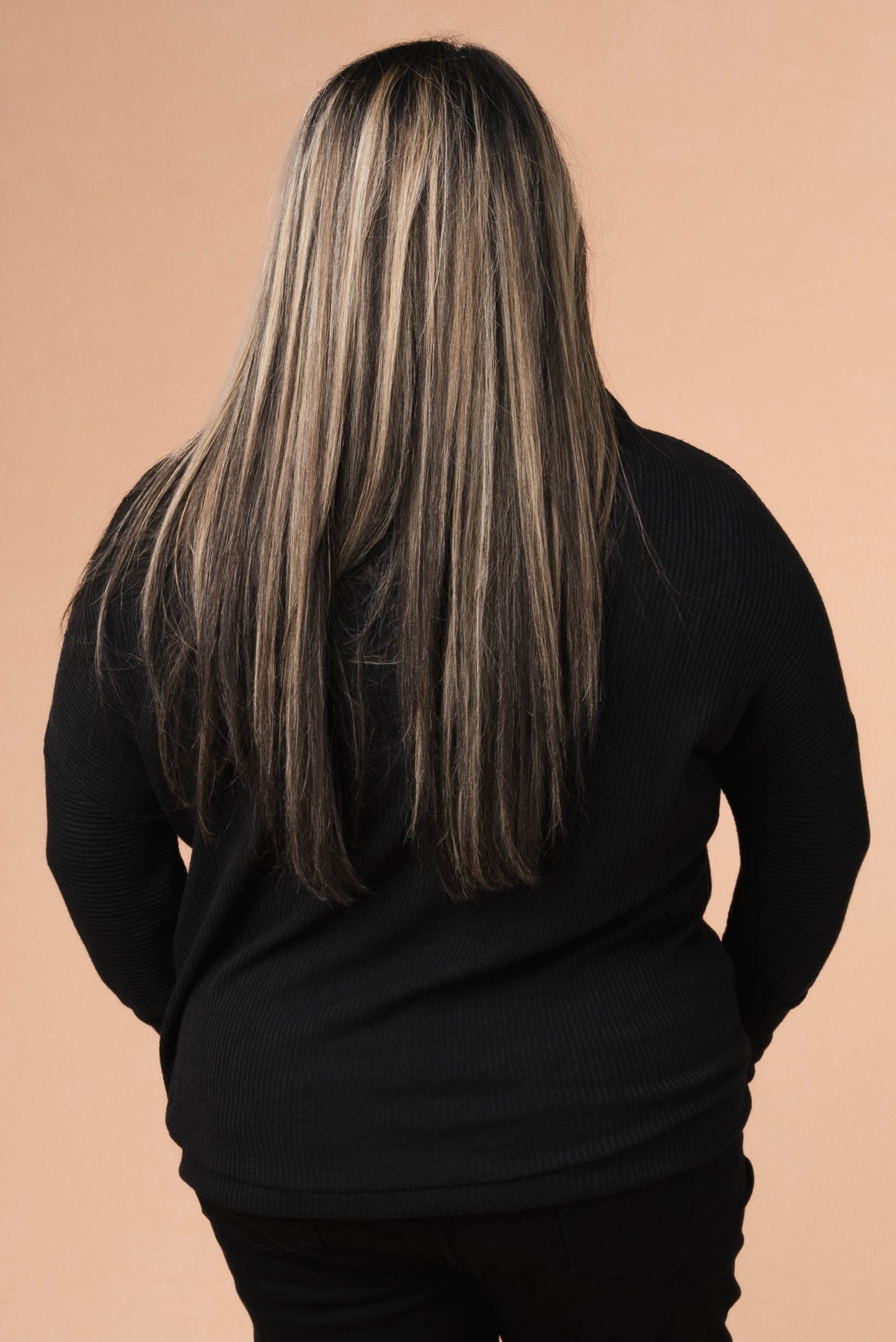 Ribbed Draped Neck Top