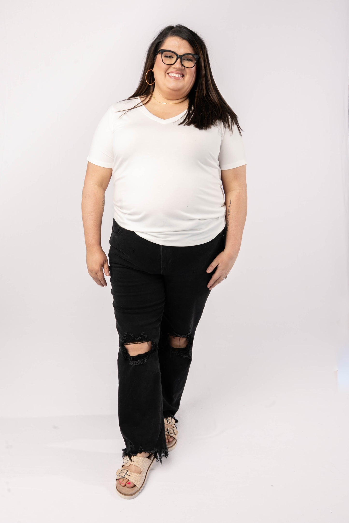 Relaxed Fit V-Neck Top