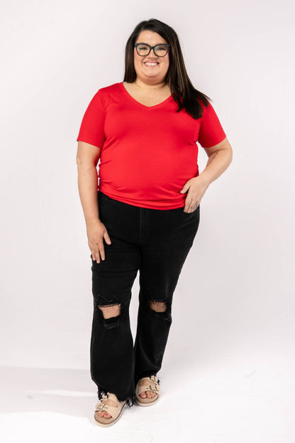 Relaxed Fit V-Neck Top