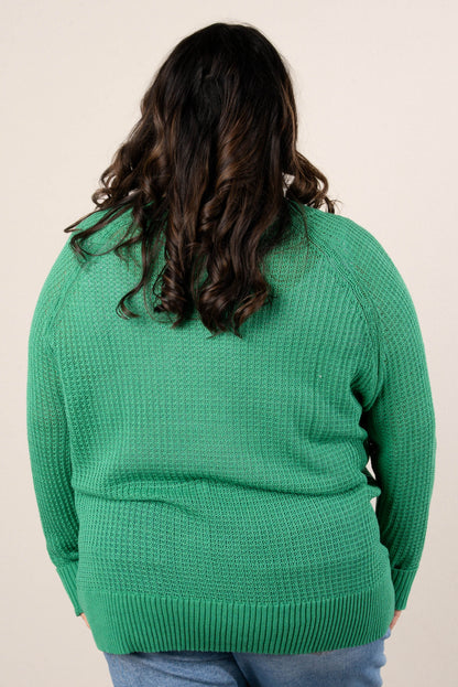 Open Knit Button Up Cardigan