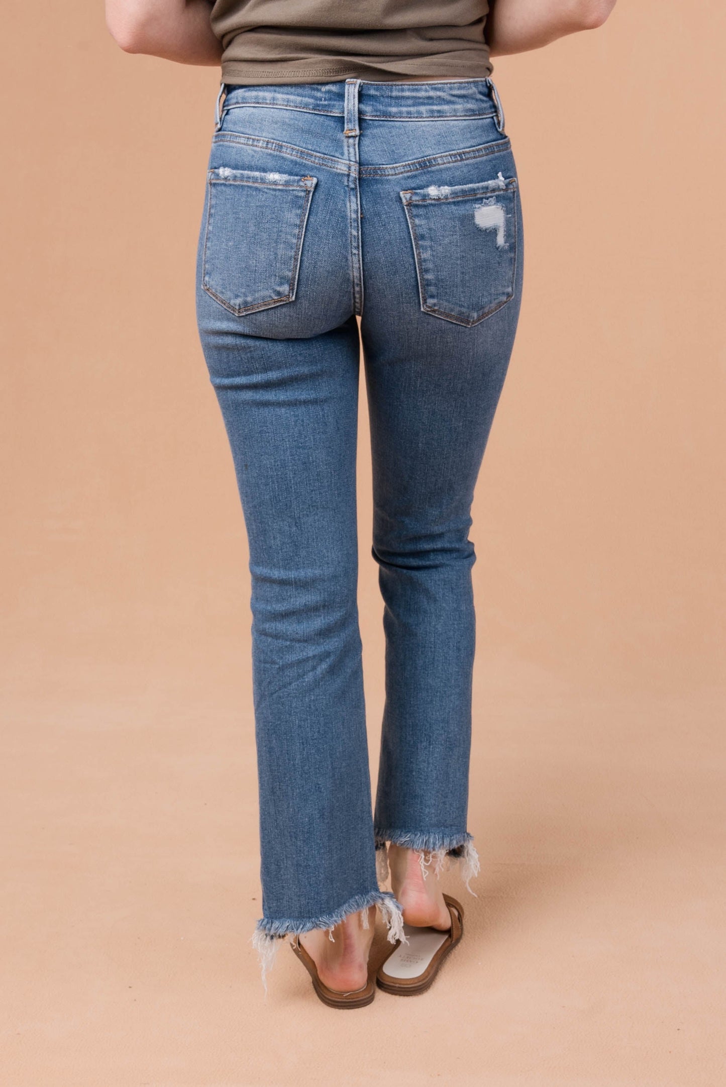 Flying Monkey | Stacie Mid Rise Ankle Bootcut Jeans