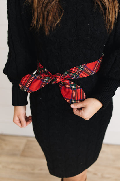 Woven Print Bow Belt