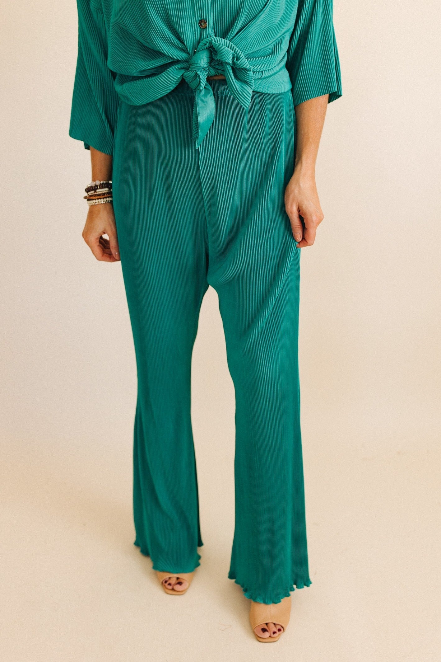 Ribbed Lettuce Hem Flare Pants *Final Sale*
