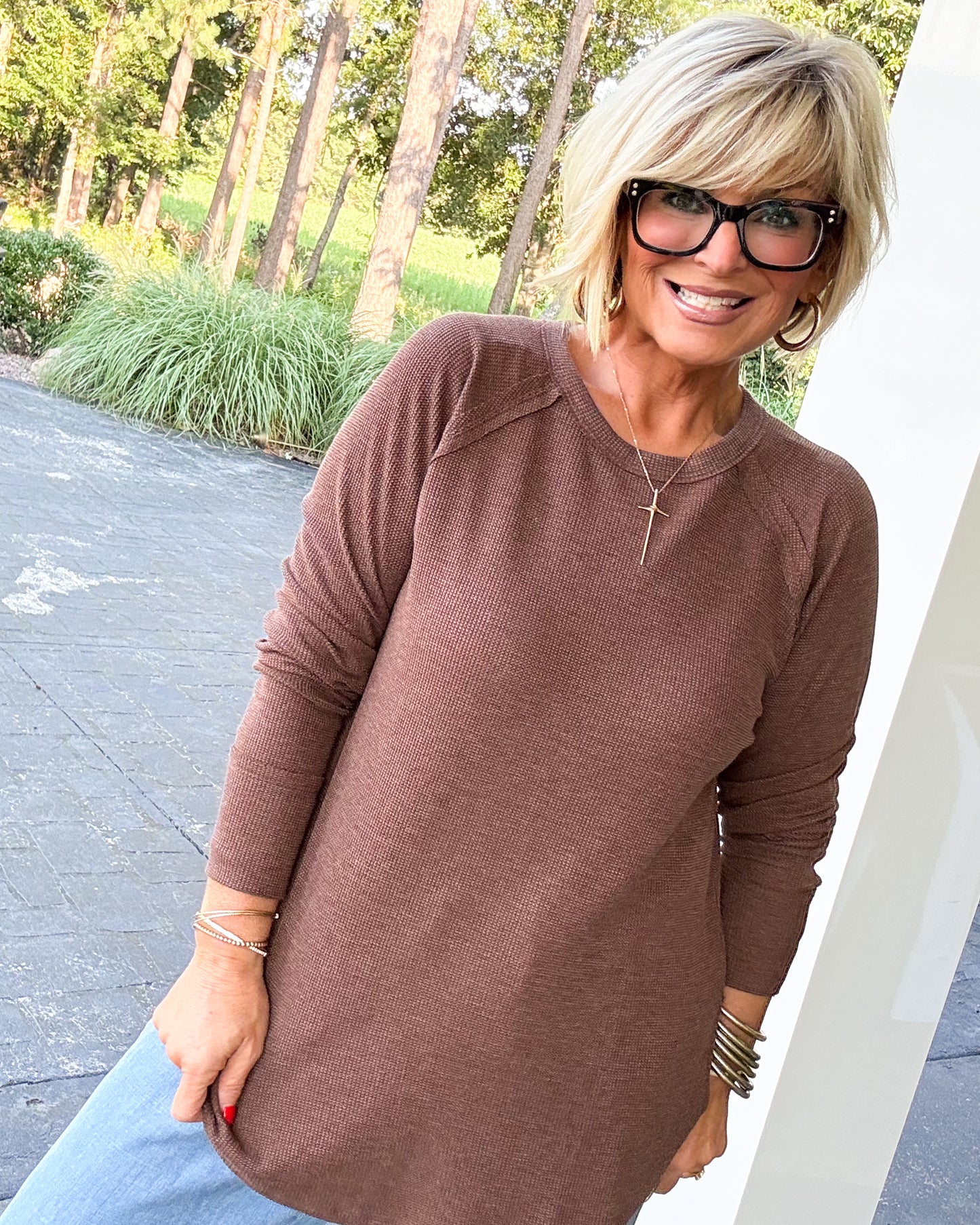 Everly Baby Waffle Knit Raglan Top
