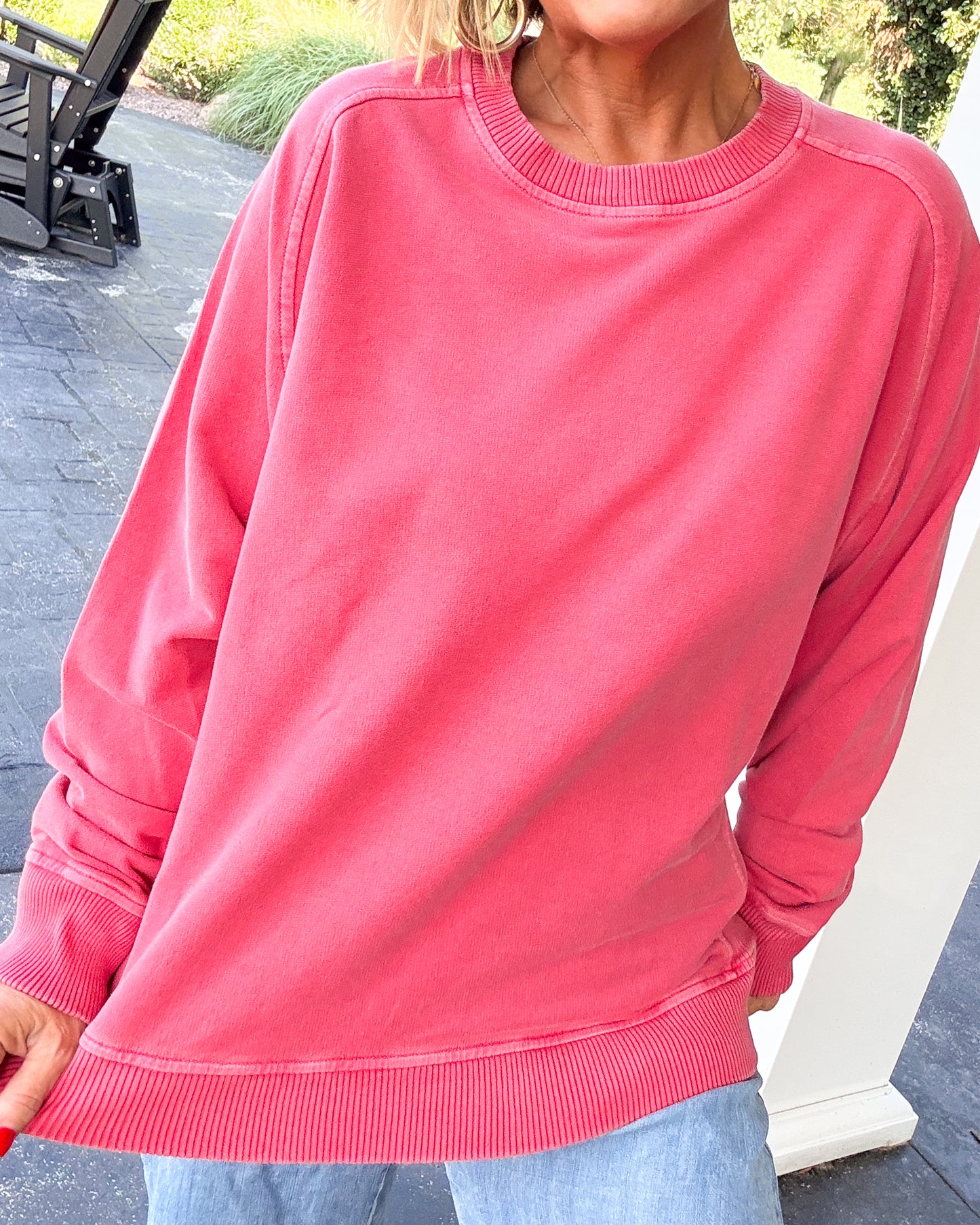 Margo Wash Dyed Exposed Seam Pullover