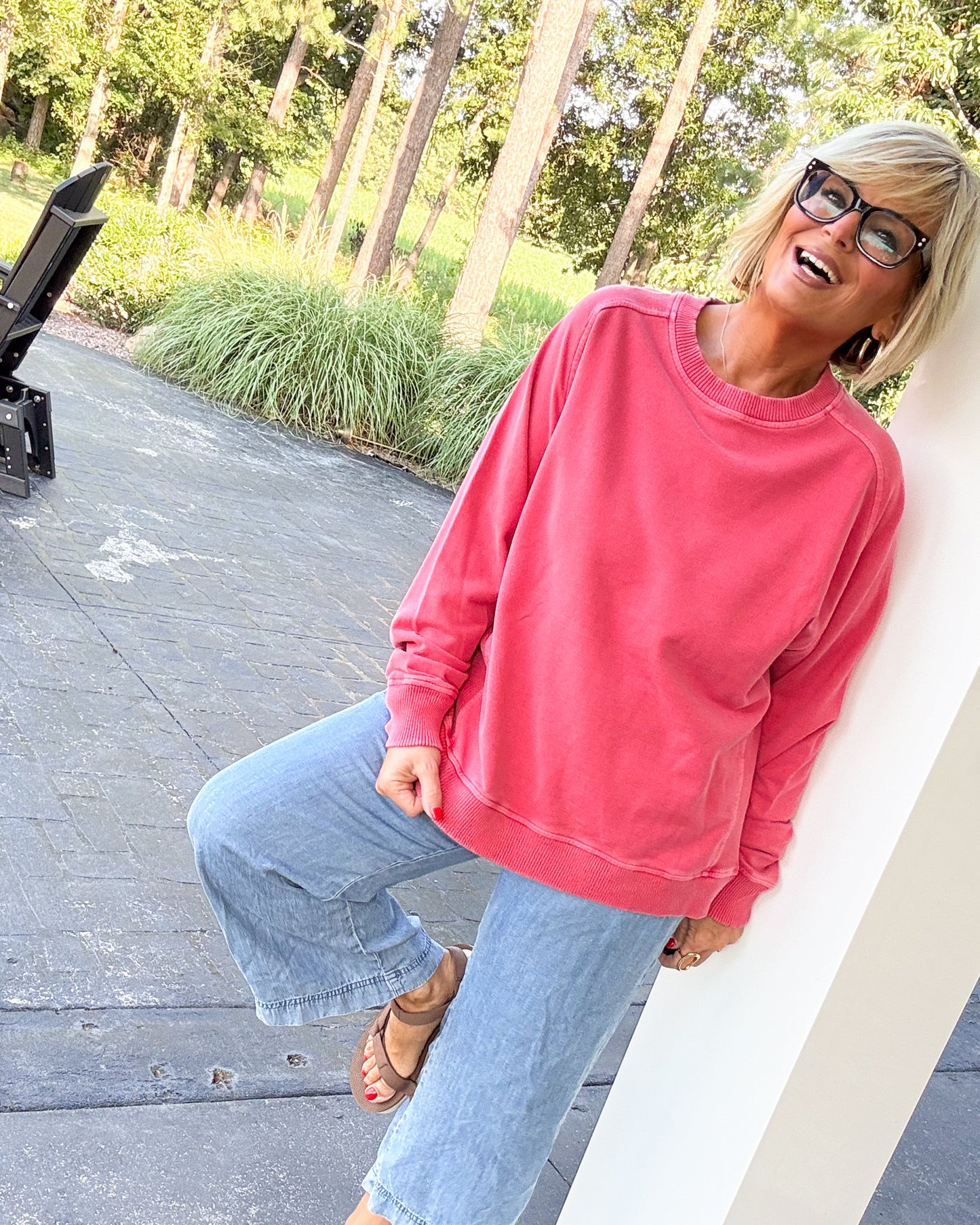 Margo Wash Dyed Exposed Seam Pullover