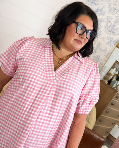Picnic In Provence Gingham Tiered Midi Dress