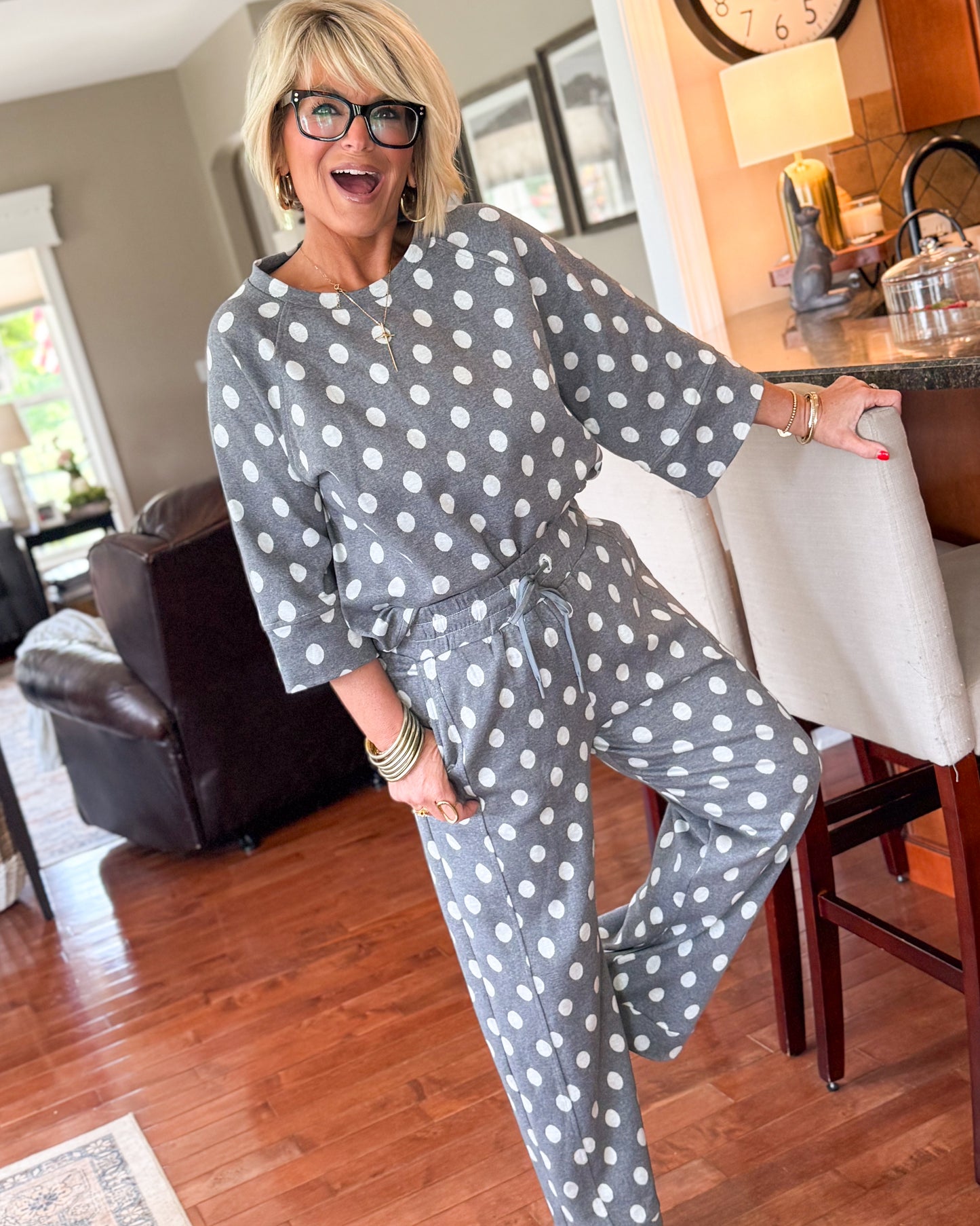 The Monroe Polka Dot Top + Pants Set