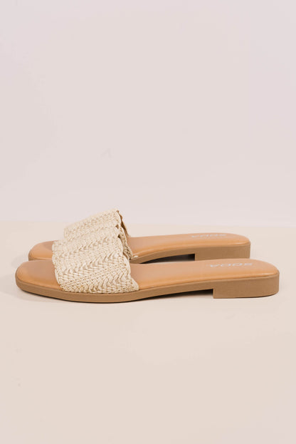 Soda | Screen Raffia Slide Sandal