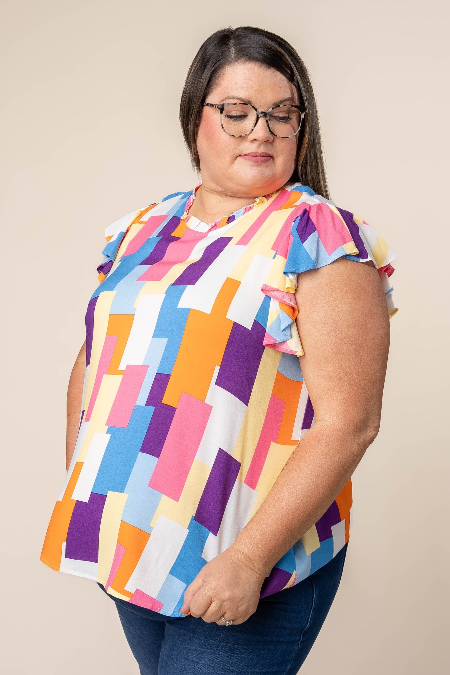 Color Block Ruffled Top *Final Sale*
